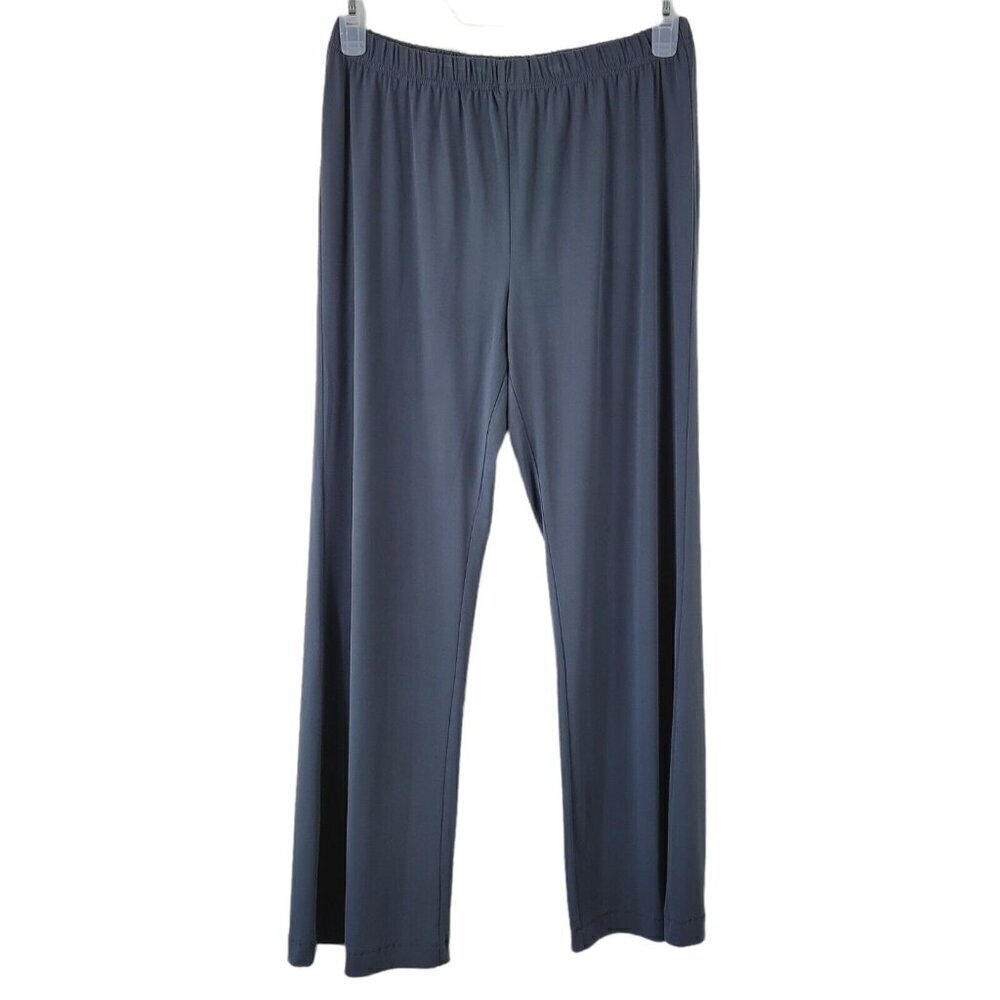 Evelyn Women's Pants Slinky Pants Travel Gray Pull On Comfort Small Wide Leg